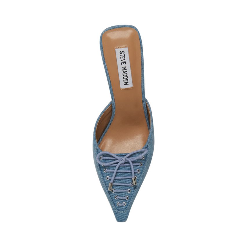 Mulas Steve Madden Brianne Denim Fabric Mujer Azules | ES WU9E04